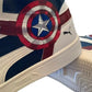 Hand Painted Artwork - Puma Tennis shoes Captain America and Shield First Avenger - Marvel Sttelland Boutique