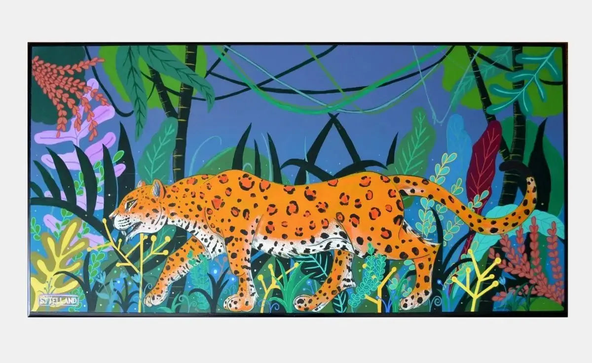 Jaguar painted Table - Original Painting Sttelland Boutique