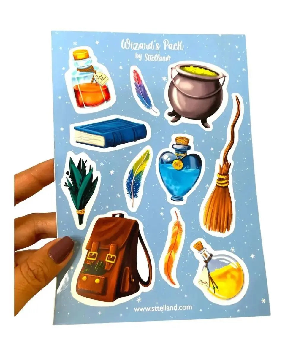 Magic Sticker Sheet - Spell book, Love Potion, Cauldron, Health Potion, Money Potion Sttelland Boutique