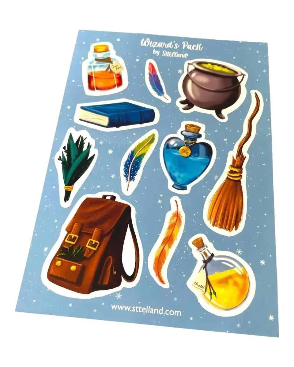 Magic Sticker Sheet - Spell book, Love Potion, Cauldron, Health Potion, Money Potion Sttelland Boutique