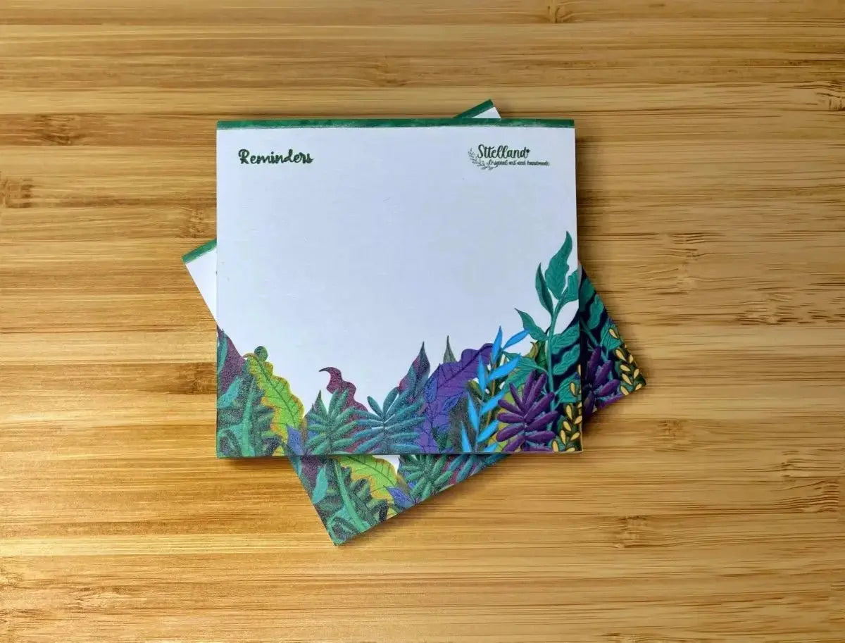 Nature sticky desktop notepad / memo pad, Digital Art, Illustration, Stationary, flowers, Nature, Plants, Love, reminders, notepad Sttelland Boutique